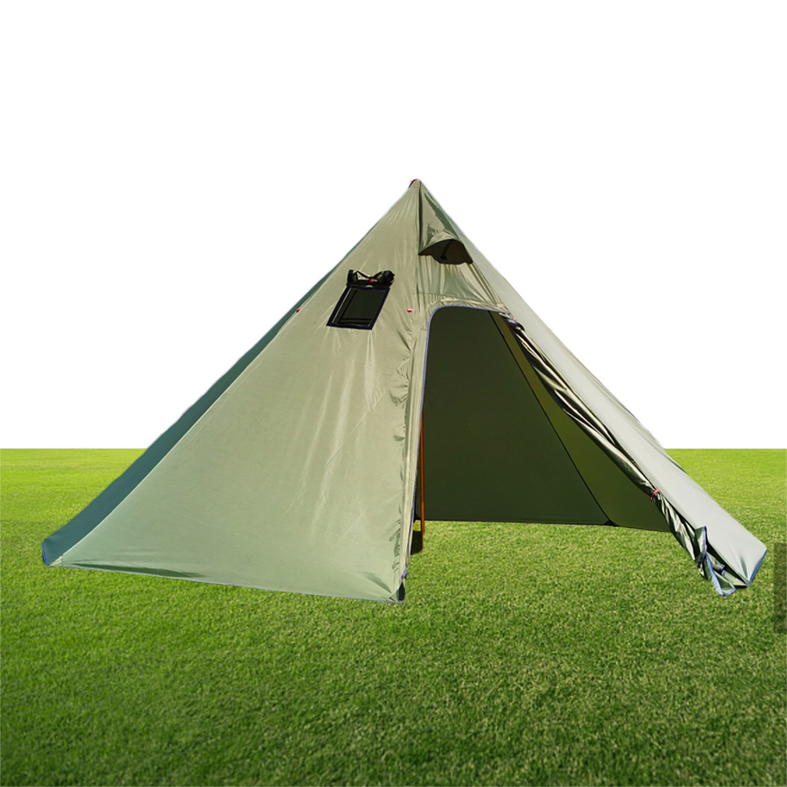 Cheap Goat Tents Camping Tent 3 Person Family Tent Waterproof Windproof Easy Setup Tent Easy Setup 3 Person Tent Sun Shade Square Chimney Window   